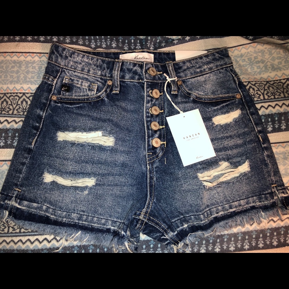 Harper high rise Kan Can Jean shorts